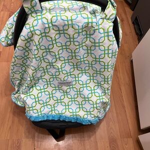 Blue and Green Car Seat Cover
